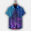 Spaceship Star Wars Purple Blue Hawaiian Shirt