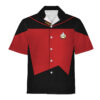 Star Trek Picard The Next Generation Red Cool Cosplay Costume - Hawaiian Shirt