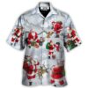 Christmas Santa Claus In The Snow Mountain Art Style - Hawaiian Shirt