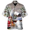 Santa Giving Christmas For Everyone - Gray Hawaiian Shirt