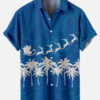 Christmas Elk Blue Reindeer Sleigh - For Men & Women - Hawaiian Shirt