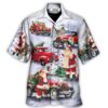 Christmas Santa Claus Funny Red Truck Xmas Painting - Hawaiian Shirt