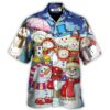 Christmas Snowman Merry Xmas And Happy New Year Art Style - Hawaiian Shirt