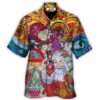 Christmas Santa Colorful Geometry - Hawaiian Shirt