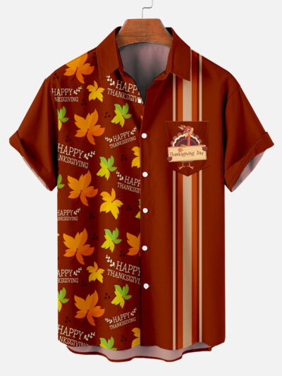 Happy Turkey Day Maple Leaf - For Men And Women - Hawaiian Shirt