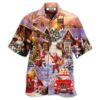 Santa Is Delivering Love Christmas Street - Hawaiian Shirt