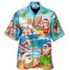 Christmas Santa Claus Play On The Beach Mele Kalikimaka - Hawaiian Shirt