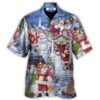 Santa And Snowman Happy Holiday Christmas - Hawaiian Shirt