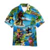 Surfing Bigfoot Blue Hawaiian Shirt For Men & Women