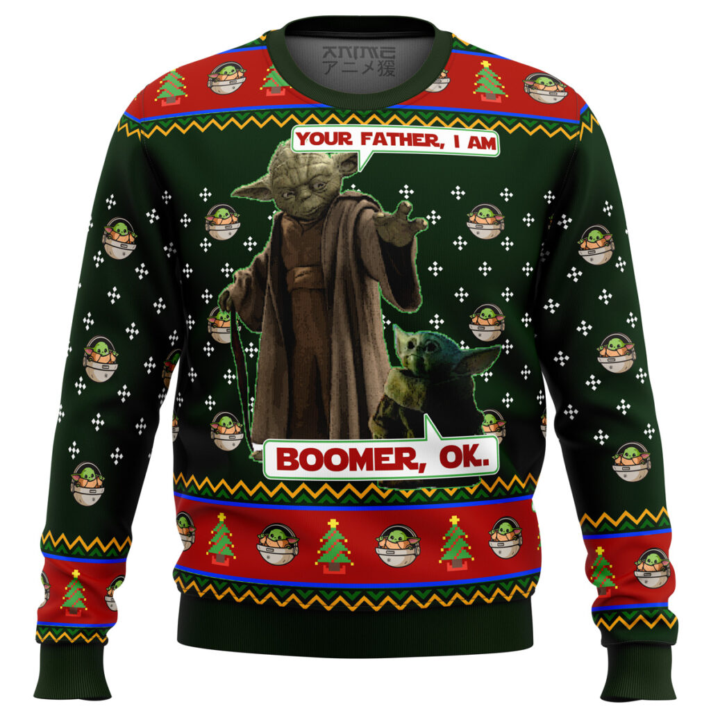 Baby Yoda Boomer Star Wars Ugly Christmas Sweater