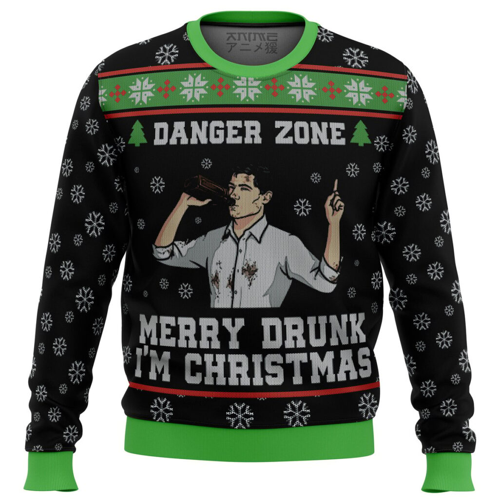 Merry Drunk I'm Christmas Sterling Archer Black Ugly Christmas Sweater