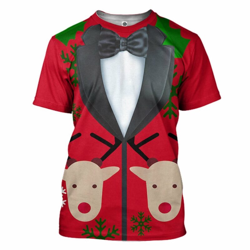 Christmas Faux Suit T-shirt, Costume T-shirt