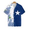 Royal Blue Bluebonnet Texas Floral Flag Horizontal Version Hawaiian Shirt