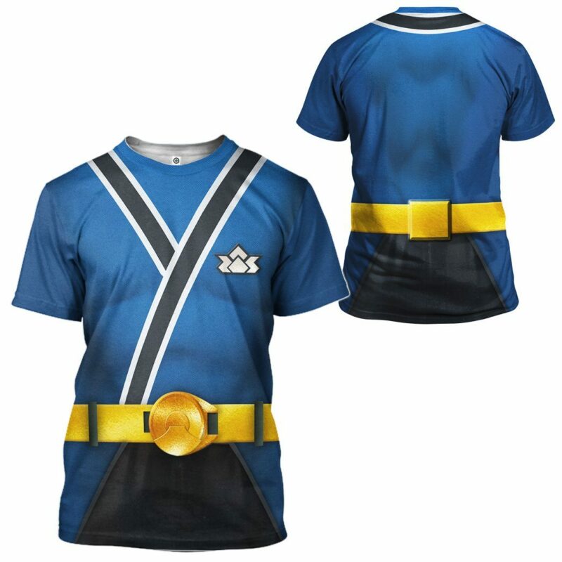 Power Rangers Samurai Blue T-shirt, Costume T-shirt PRHS60