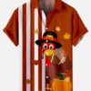 Thanksgiving Turkey Stripe Pattern Pumpkin Brown - Hawaiian Shirt