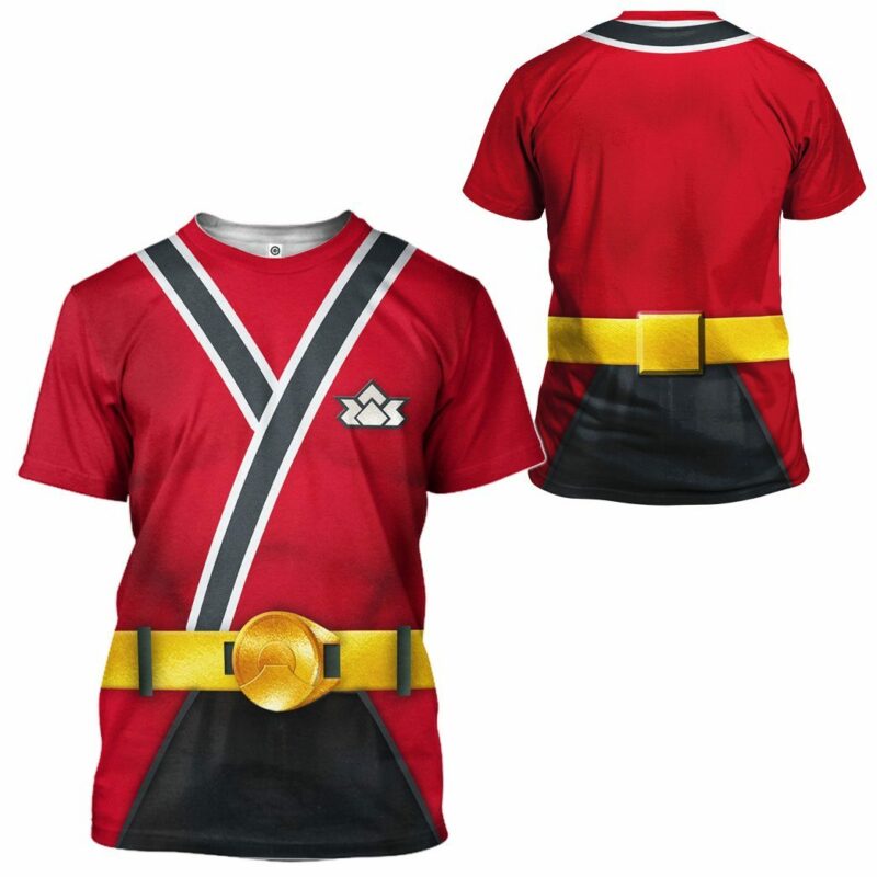 Power Rangers Samurai Red T-shirt, Costume T-shirt PRHS57