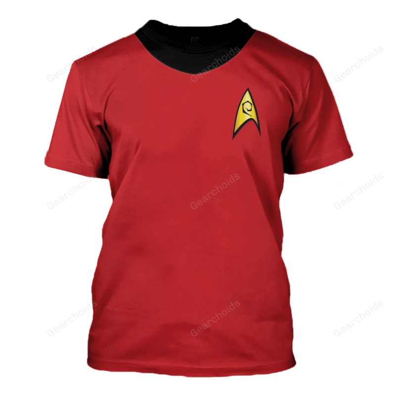 Star Trek The Original Series Scott Red T-shirt, Costume T-shirt