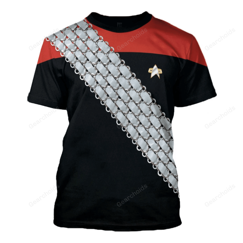 Star Trek Deep Space Nine Worf Red T-shirt, Costume T-shirt