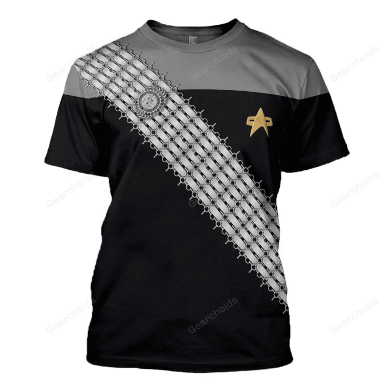 Star Trek DSN Worf Gray T-shirt, Costume T-shirt