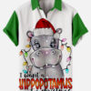 Christmas I Want A Hippopotamus Green - Hawaiian Shirt