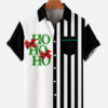 Christmas Music Contrast Stripe Bowling Black - Hawaiian Shirt