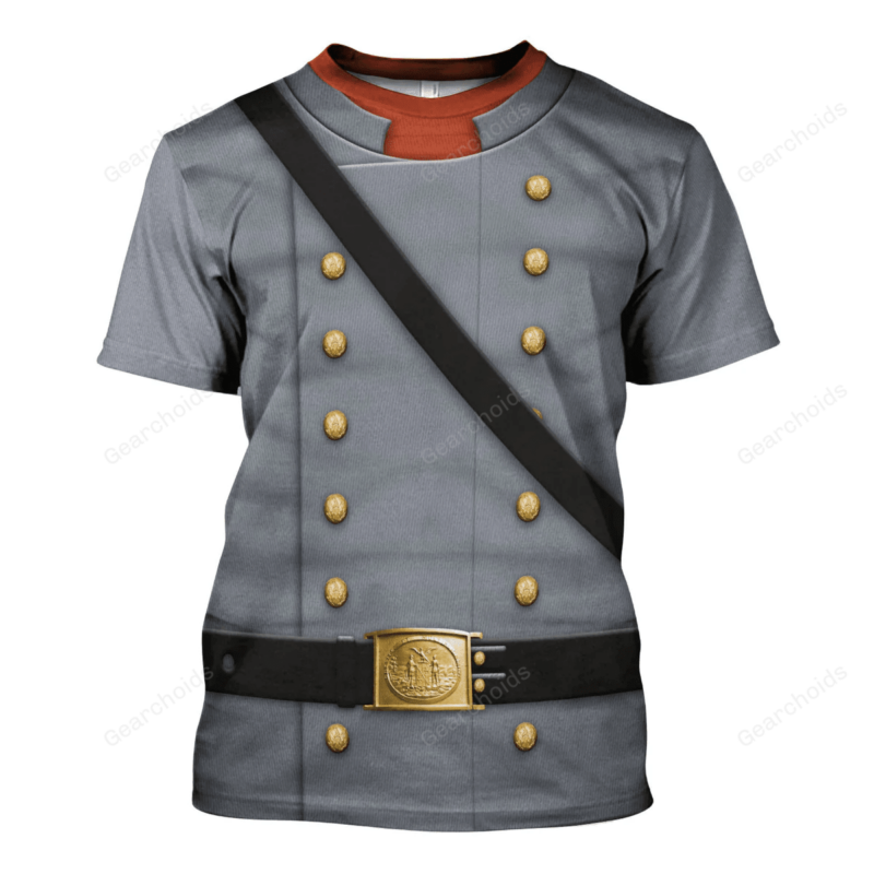 American Confederate Army-Cavalry Officer Uniform T-shirt, Costume T-shirt