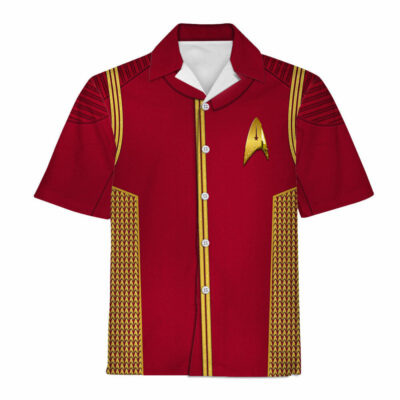 Star Trek Operations Lieutenant Commander Gold Cool Cosplay Costume - Hawaiian Shirt