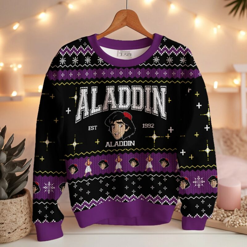 Aladdin Characters Ugly Sweater