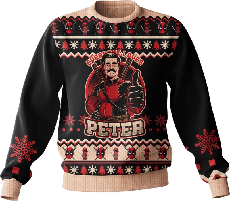 Everyone Loves Petter Deadpool and Wolverine Ugly Sweater