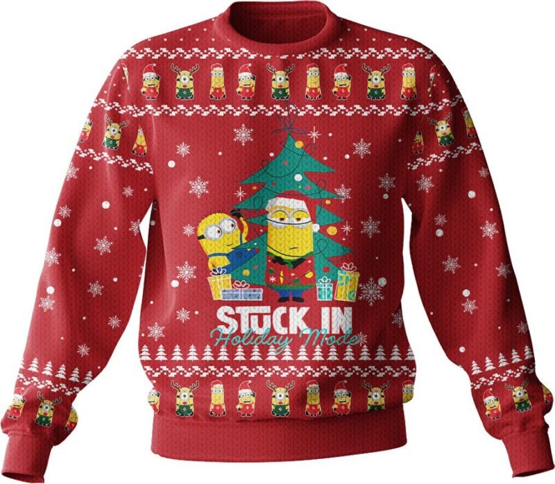 Minions Stuck in Holiday Mode Chrismast Ugly Sweater