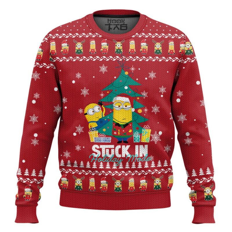 Minions Stuck in Holiday Mode Chrismast Ugly Sweater