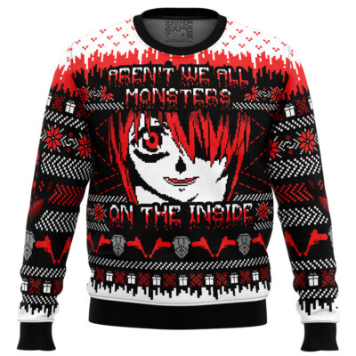 Aren't We All Monster On The Inside Elfen Lied Ugly Christmas Sweater