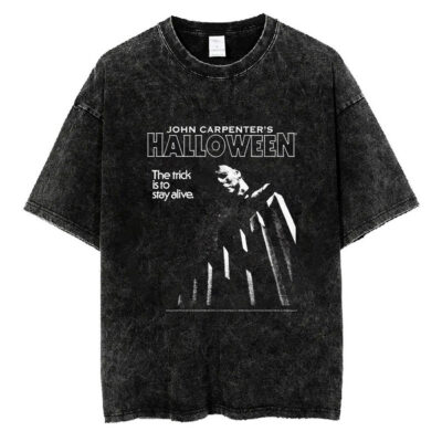 Black and White Michael Myers T-Shirt, Halloween Movie T-Shirt, Halloween T-Shirt