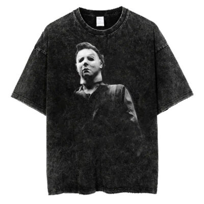 Black and White Michael Myers T-Shirt, Halloween Movie T-Shirt, Halloween T-Shirt