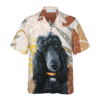 Black Poodle & The Brown Leaves Poodle Hawaiian Shirt