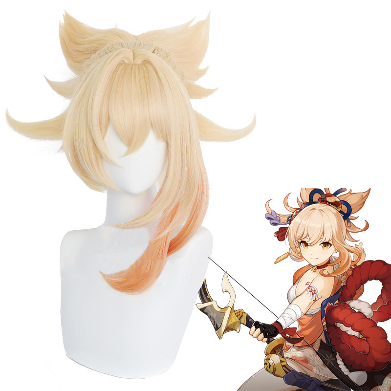 Genshin Impact-Yoimiya Cosplay Wigs, Anime Wigs