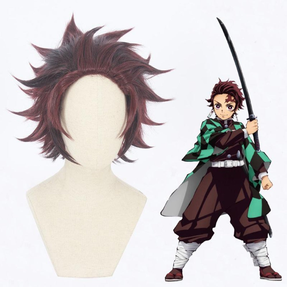 Demon Slayer-Kamado Tanjiro Cosplay Wigs, Anime Wigs