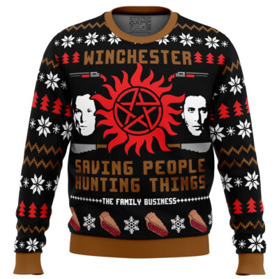 Christmas with the Winchesters Supernatural Ugly Christmas Sweater