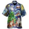 Christmas Cat Playing In Starry Night - Hawaiian Shirt