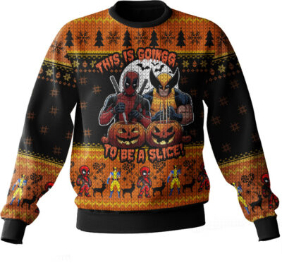 Deadpool Wolverine Halloween Ugly Sweater