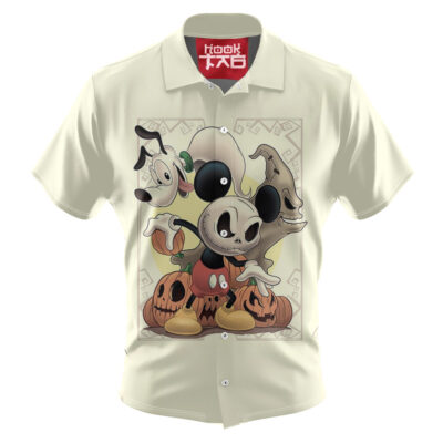 Mickey Mouse Cosplay Jack Skellington and Oogie Boogie Hawaiian Shirt, The Nightmare Before Christmas Hawaiian Shirt, Disney Halloween Hawaiian Shirt, Halloween Hawaiian Shirt