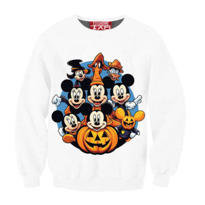 Mickey Mouse with Disney Land Halloween Sweatshirt, Disney Halloween Sweatshirt, Halloween Sweatshirt