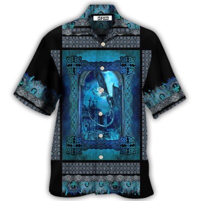 Dragon Blue Viking Pattern - Hawaiian Shirt