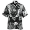 Dragon Snorting Fire Gothic Nautical Compass And Baroque - Hawaiian Shirt