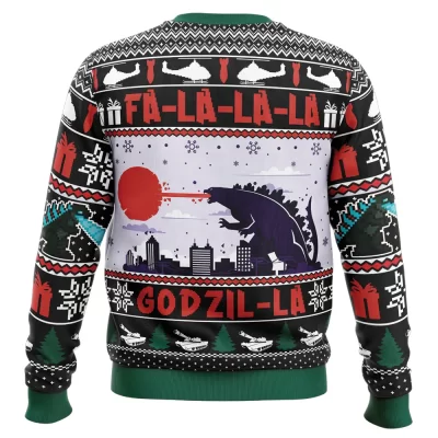 FaLaLaLa Godzil-La Godzilla Ugly Christmas Sweater