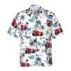 Fire Truck Friend Of Firefighter White Tropical Red Fire Truck Hawaiian Shirt