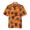 First In Last Out Firefighter Viking Style Flame Skull Shield Hawaiian Shirt