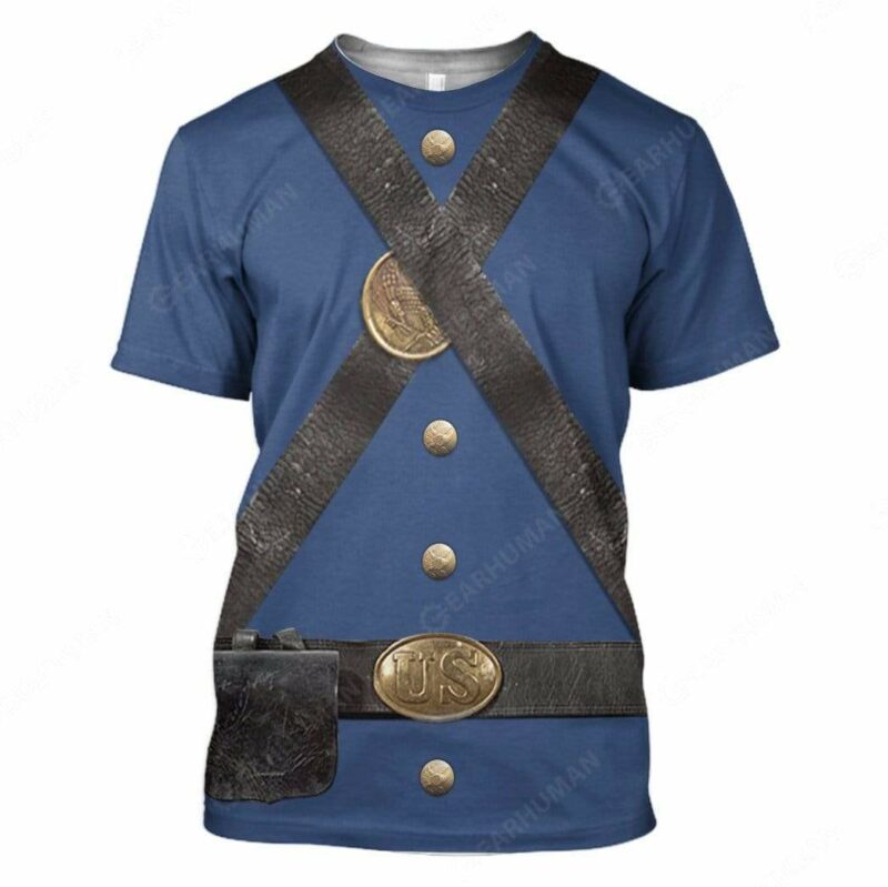 Union Infantry Uniform in Civil War Cosplay Costumes, Costume T-shirts For Men