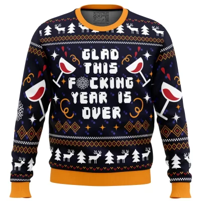 Glad This Fucking Year is Over Pop Culture Ugly Christmas Sweater