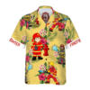 Graphic Proud Firefighter Cream Tropical Floral Hawaiian Shirt